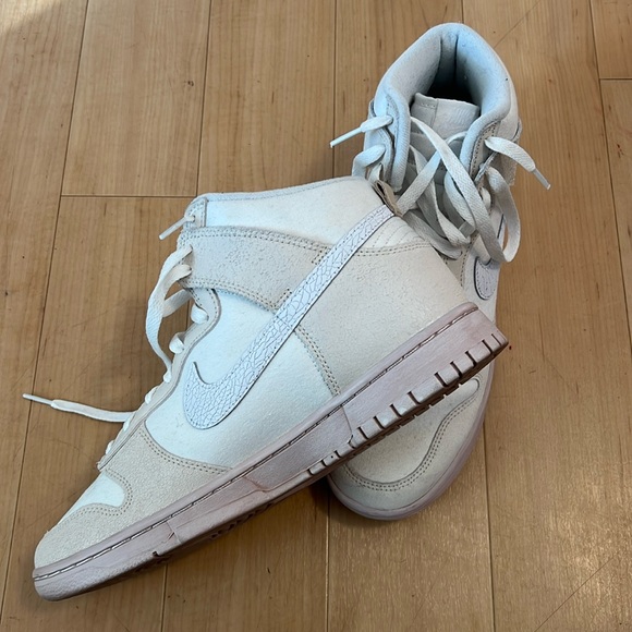 Nike Dunk Hi Retro size 10 Cracked Leather Salt Flats DV0822-100 Men's - Picture 6 of 12